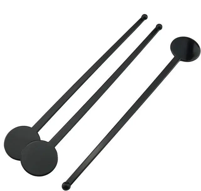 Alt view image 3 of 5 - 80PCS Plastic Stir Sticks Cocktail Coffee Milk Juice Drink Round Head Stirrers KTV Bar Mixing Rods Length 18cm/7 inches Suitable for Restaurant Bar Supplies Coffee Shop Black