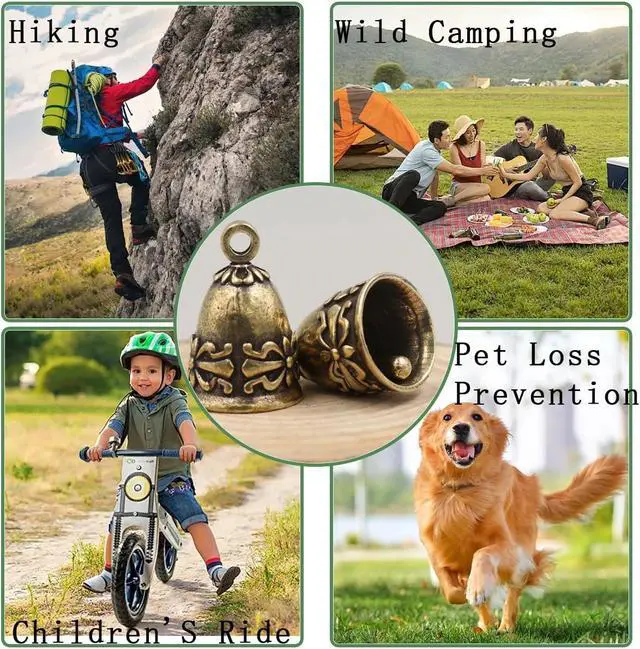 Alt view image 7 of 7 - 4 PCS Copper Collar Bells for Small Pets - Retro Craft Bells, 0.7 Inch, Not Bulk, DIY, Anti-Lost ID Tags