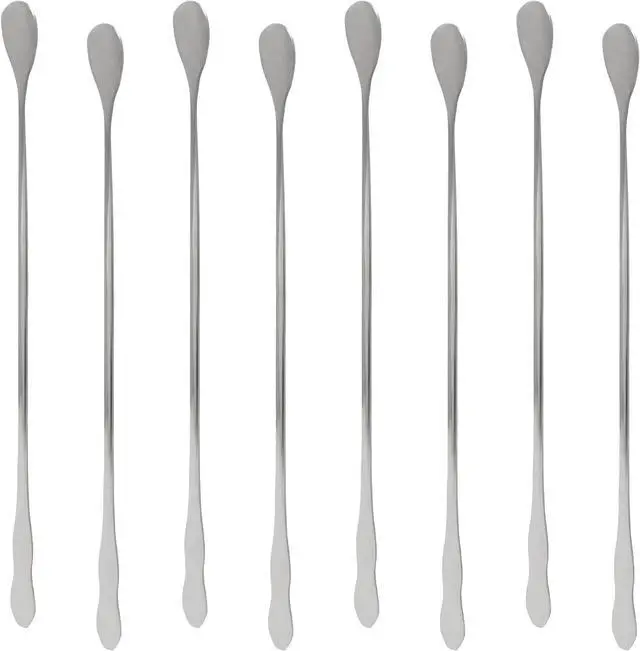 Main image of Stainless Steel Stirring Spoons, 8 Piece, 12 Inch | Reusable, Long Handle Coffee Stirrers, Bar Spoons for Cocktails, Iced Tea and Hot Drinks