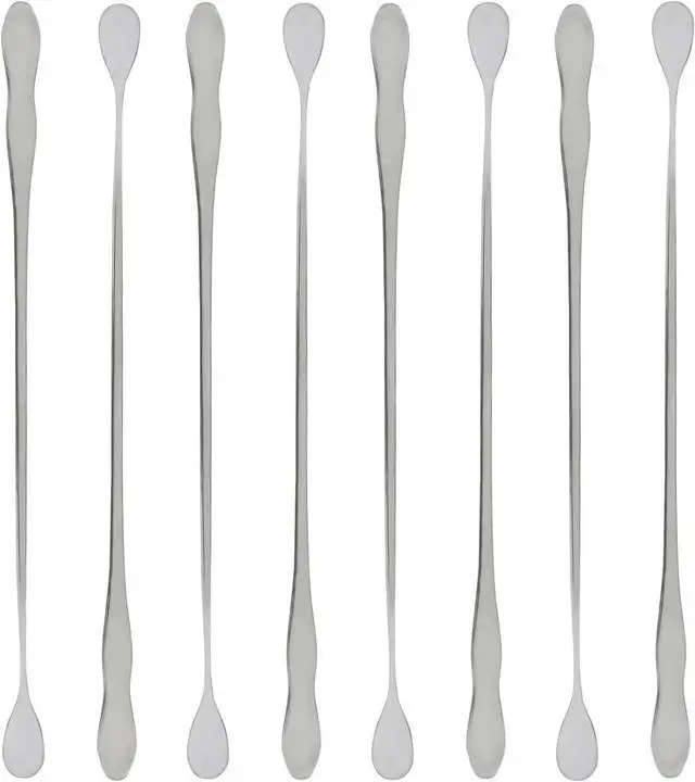 Alt view image 2 of 5 - Stainless Steel Stirring Spoons, 8 Piece, 12 Inch | Reusable, Long Handle Coffee Stirrers, Bar Spoons for Cocktails, Iced Tea and Hot Drinks