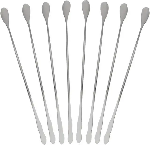 Alt view image 5 of 5 - Stainless Steel Stirring Spoons, 8 Piece, 12 Inch | Reusable, Long Handle Coffee Stirrers, Bar Spoons for Cocktails, Iced Tea and Hot Drinks