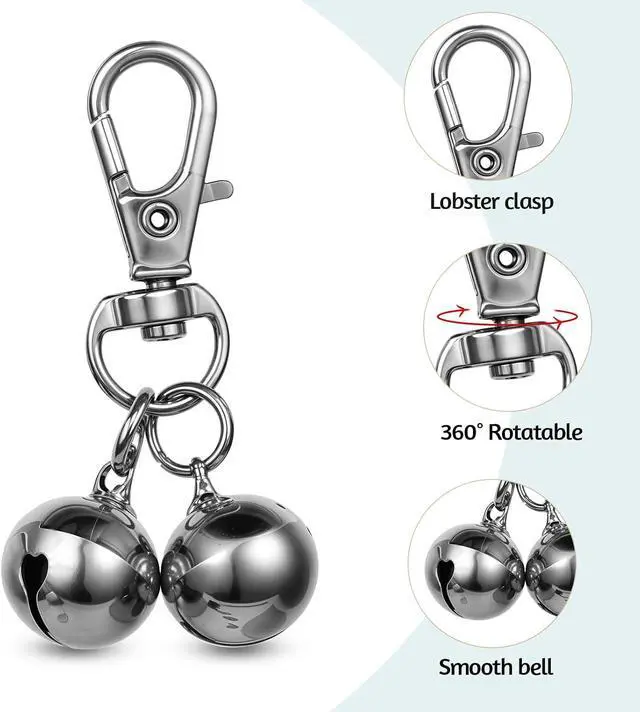 Alt view image 3 of 7 - salbsever 2 Pcs Bells for Dog Collars Mini Dog Collar Bell Pet Pendant Accessories Training Collars Charm Dogs Training Bell Collar for Dogs and Cats