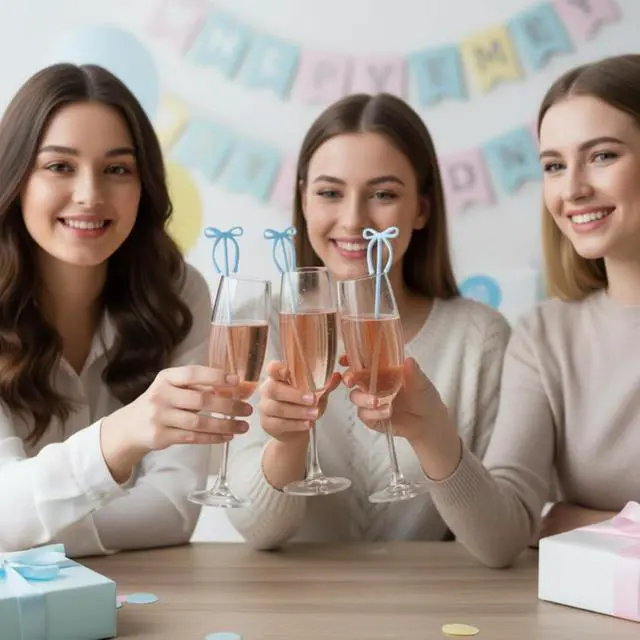 Alt view image 6 of 6 - SiliFine 30 Pcs 6 Inch Party Bow Drink Stirrers Pack,Blue | Reusable Plastic Coffee Stirrer, Cocktail Party Decorations, Swizzle Stick Bulk, for Wedding Bridal Baby Show Birthday Party