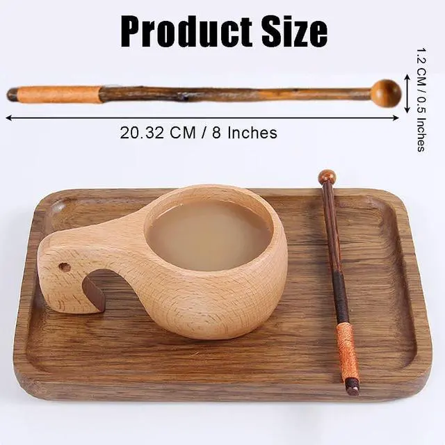 Alt view image 2 of 7 - Ouliget Wooden Coffee Beverage Stirrers,Branch Shaped Honey Dipper Sticks,Reusable Swizzle Stir Stick for Coffee Milk Juice Honey Chocolate for Home and Parties,4 Pieces