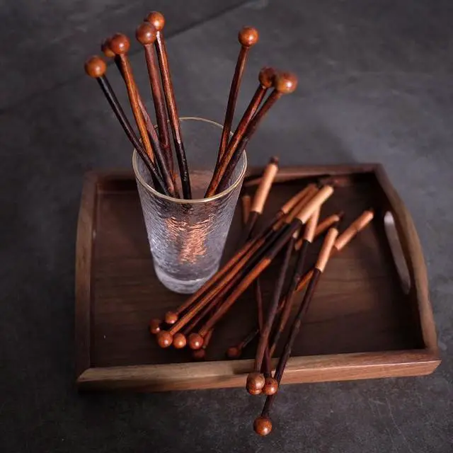 Alt view image 7 of 7 - Ouliget Wooden Coffee Beverage Stirrers,Branch Shaped Honey Dipper Sticks,Reusable Swizzle Stir Stick for Coffee Milk Juice Honey Chocolate for Home and Parties,4 Pieces