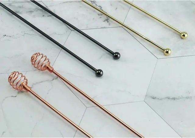 Alt view image 6 of 7 - BURLIHOME Coffee Stir Sticks,7.48" Dual-ended Mixing Spoons,Rose,4-Pack | 304 Stainless Steel,Honey Dipper Stick,Bar Accessorise Tools,Home Bar Essential,Stirrer & Muddler 2 in 1,Hot Chocolate/Juice