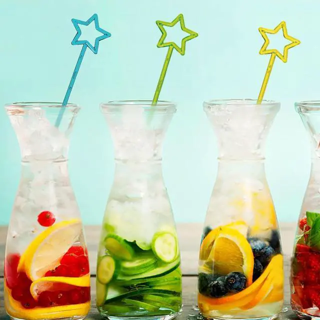 Alt view image 4 of 7 - Star Head Stirrer Disposible Plastic Round Top Crystal Swizzle Sticks,Crystal Cake Pops, Cocktail Coffee Drink Stirrers 30 Pieces(Multicolor)