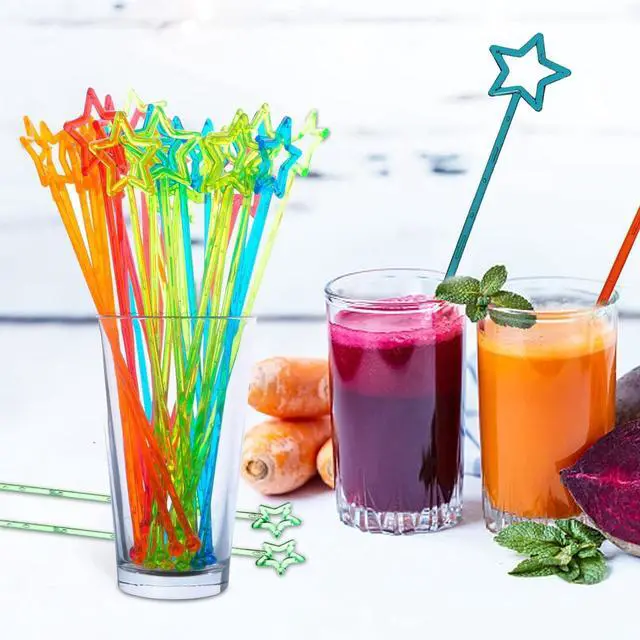 Alt view image 5 of 7 - Star Head Stirrer Disposible Plastic Round Top Crystal Swizzle Sticks,Crystal Cake Pops, Cocktail Coffee Drink Stirrers 30 Pieces(Multicolor)