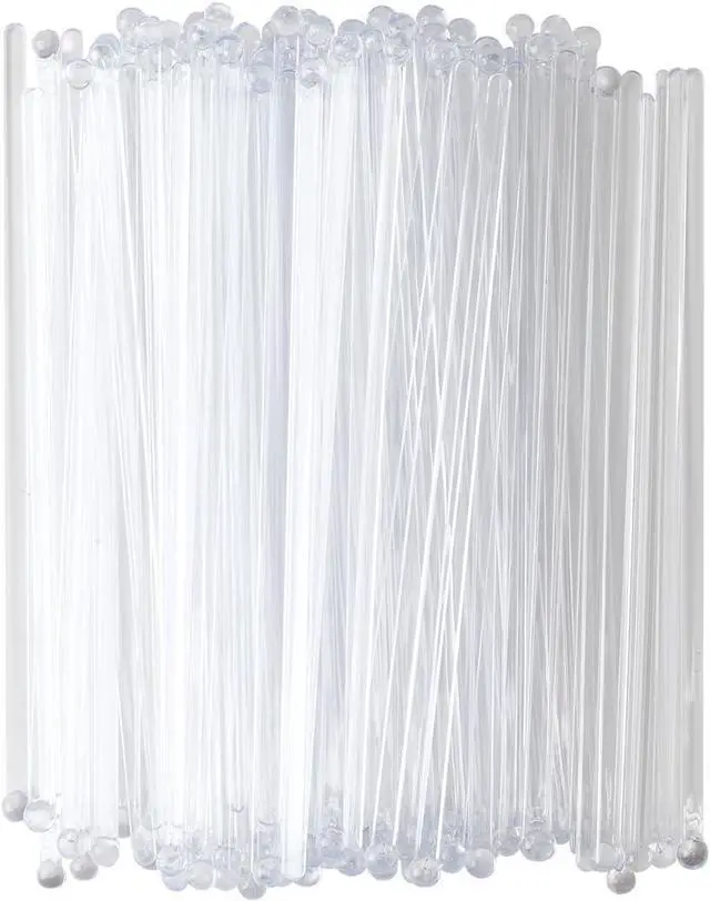 Main image of 100pcs Plastic Clear Swizzle Sticks for Coffee Stirrers and Cocktail Drink Stirrers, 7.24 Inch Cake Pops Stir Sticks for Christmas Party