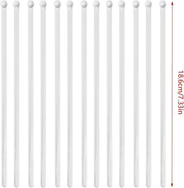 Alt view image 2 of 5 - 100pcs Plastic Clear Swizzle Sticks for Coffee Stirrers and Cocktail Drink Stirrers, 7.24 Inch Cake Pops Stir Sticks for Christmas Party