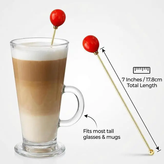 Alt view image 3 of 7 - 7 in Candy Coffee Stirring Spoons, Stainless Steel, Set of 6 | Reusable beverage stirrers for coffee, tea, smoothies, milkshakes and cocktails, candy-shaped handle