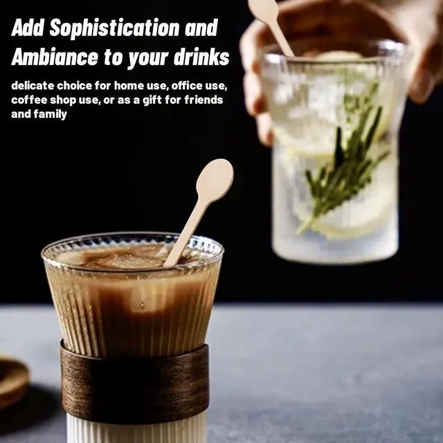 Alt view image 4 of 6 - ANTETOK 100Pcs Coffee Stirrers - 7 Inch Wooden Coffee Stir Sticks Round Ends, Disposable Cafe Beverage Stirrers for Cocktail Tea Milk Mixing