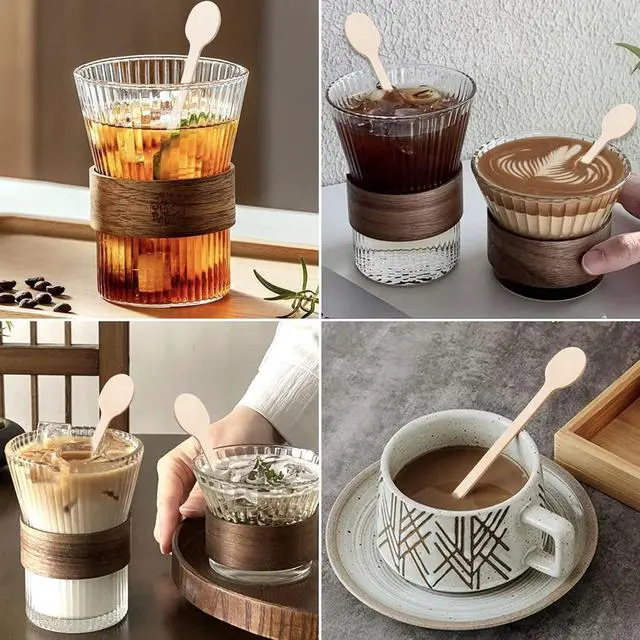 Alt view image 6 of 6 - ANTETOK 100Pcs Coffee Stirrers - 7 Inch Wooden Coffee Stir Sticks Round Ends, Disposable Cafe Beverage Stirrers for Cocktail Tea Milk Mixing