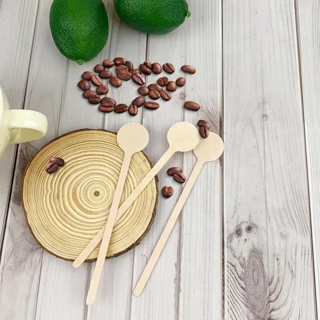 Alt view image 5 of 7 - Wooden Coffee Stirrers, 5.9 inches, Round Ends, 100 Count
