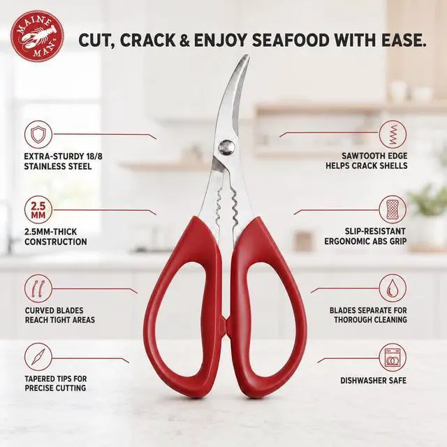 Alt view image 2 of 4 - Maine Man Seafood Shears, 18/8 Stainless Steel