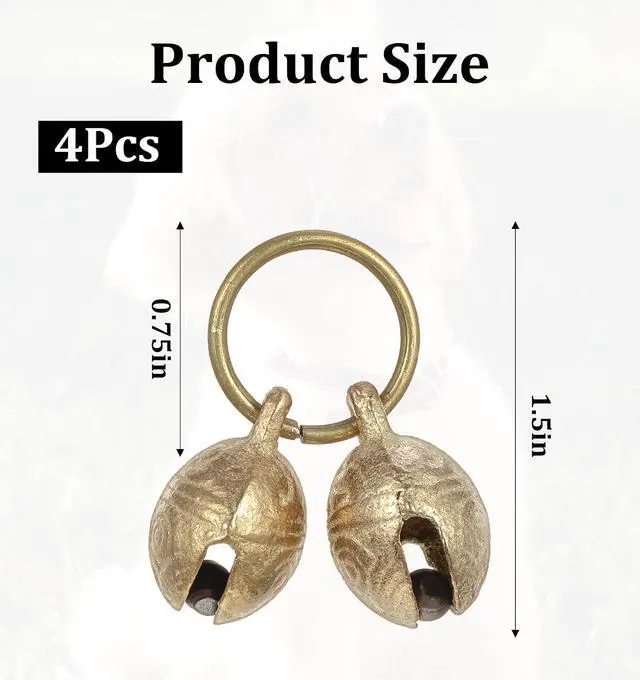 Alt view image 2 of 7 - 4Pcs Extra Loud Bell for Cat Dog Collar, Extra Loud Jingle Pet Bell for Cat Dog Tracking Bells to Go Outside Tracking Perfect for Safety & Identification, Copper 1.5 Inch