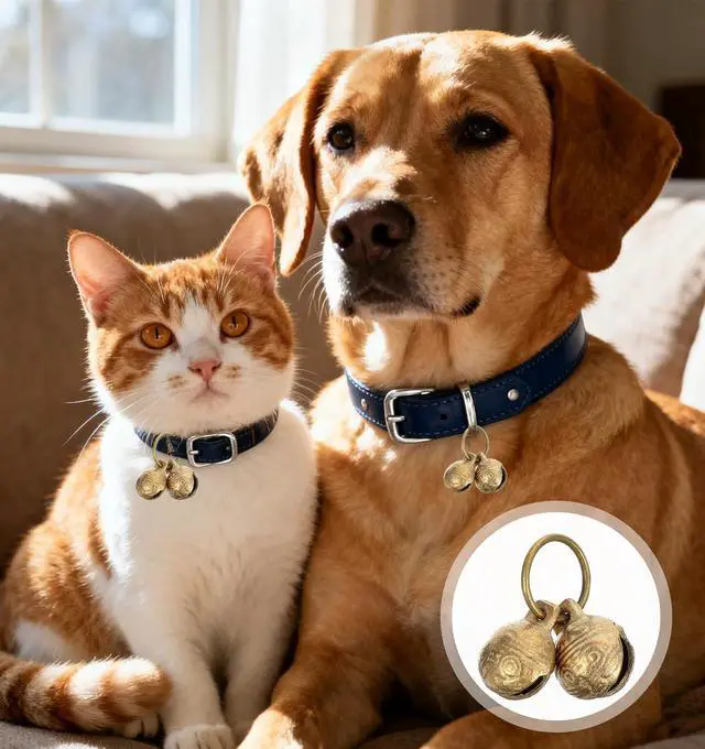 Alt view image 5 of 7 - 4Pcs Extra Loud Bell for Cat Dog Collar, Extra Loud Jingle Pet Bell for Cat Dog Tracking Bells to Go Outside Tracking Perfect for Safety & Identification, Copper 1.5 Inch