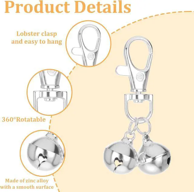 Alt view image 3 of 7 - TIESOME 4 Pcs Dog Collar Bell, Mini Dog Collar Bell for Small Dogs & Cats, Lightweight RustResistant Metal Pendant, Perfect for Training, Safety and Identification, Silver