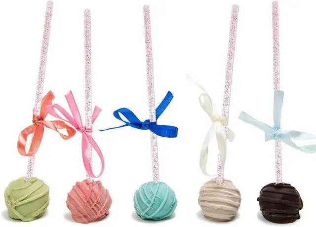 Alt view image 3 of 7 - Honoson 100 Pcs Clear Swizzle Sticks Ball Head Stirrer Disposable Plastic Round Top Swizzle Sticks Crystal Cake Pops Bar Cocktail Coffee Drink Stirrers for Party Wedding Supplies(Red)