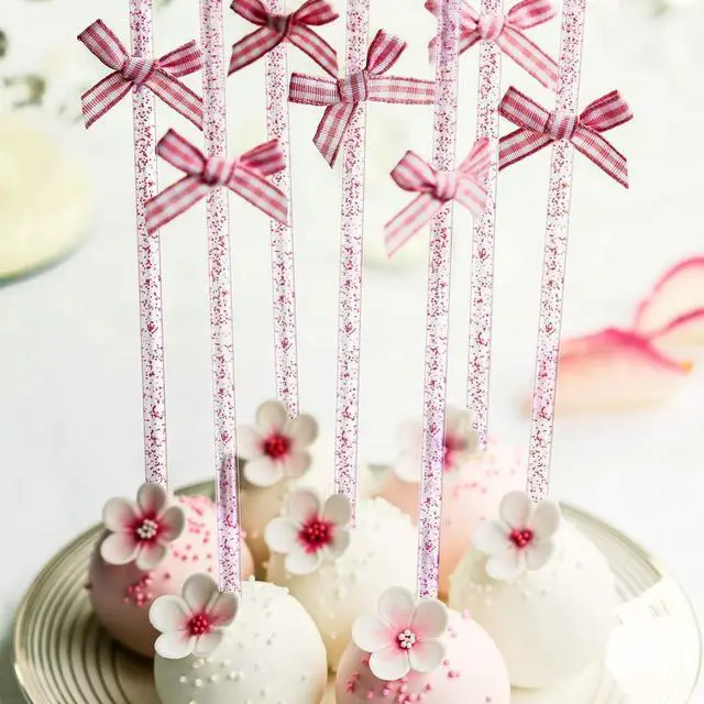 Alt view image 7 of 7 - Honoson 100 Pcs Clear Swizzle Sticks Ball Head Stirrer Disposable Plastic Round Top Swizzle Sticks Crystal Cake Pops Bar Cocktail Coffee Drink Stirrers for Party Wedding Supplies(Red)