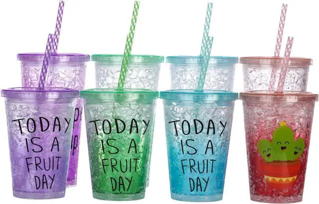 Alt view image 5 of 7 - Dakoufish 12 Piece 8 Inch Reusable Plastic Thick Drinking Straws BPA Free Mason Jar Straws Transparent Small Stripe (8inch, Mix 12color)
