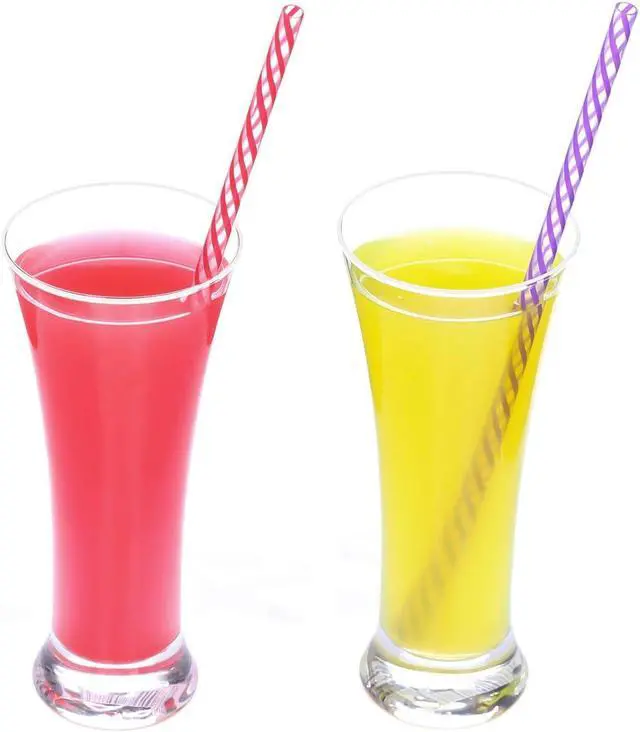 Alt view image 4 of 7 - Dakoufish 12 Piece 8 Inch Reusable Plastic Thick Drinking Straws BPA Free Mason Jar Straws Transparent Small Stripe (8inch, Mix 12color)