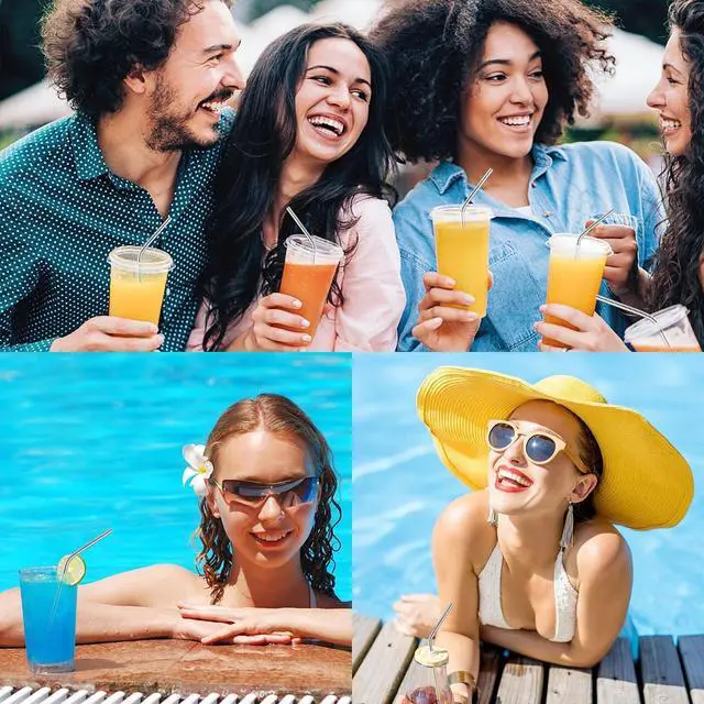 Alt view image 5 of 7 - Besteek Home 6 Pcs Reusable Stainless Steel Metal Straws & Cleaning Brush | 10.23'' Bent Metal Straws for 30 oz & 24 & 20 oz Tumblers Cups Mugs Cold Beverage Dishwasher Safe