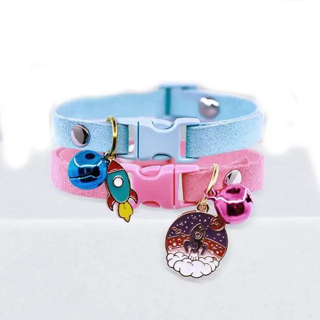 Alt view image 4 of 5 - Pink Puppy Collar with Bells, Xs Dog Collar Girls, Cute Cat Collar with Bells for XXS Xs Small Tiny Female Dogs Pet Kitten Animal, XXSmall