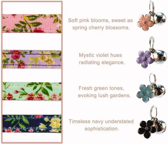 Alt view image 3 of 5 - Yizepet Cat Collars with Bells, Breakaway Kitten Collar, Cute Kitty Collar, Pet Supplies Accessories