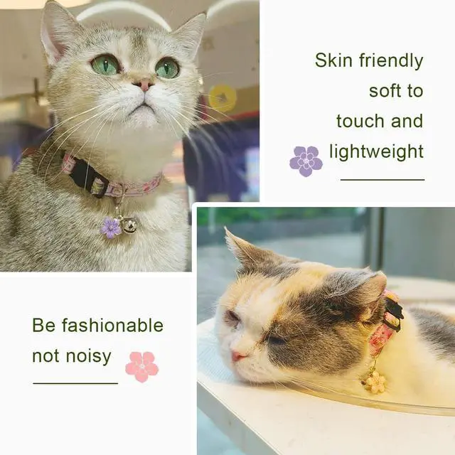 Alt view image 4 of 5 - Yizepet Cat Collars with Bells, Breakaway Kitten Collar, Cute Kitty Collar, Pet Supplies Accessories