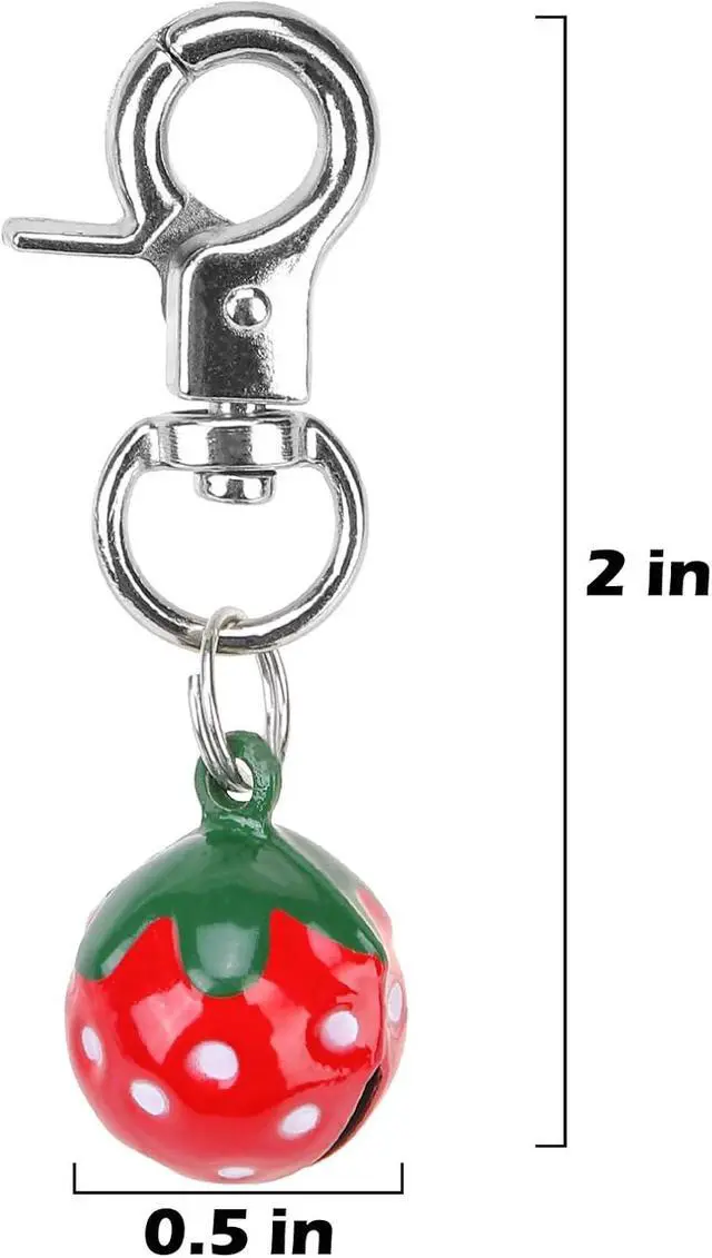 Alt view image 4 of 7 - EXPAWLORER Cat Bell 2 Pack, Cat Collar Accessories Bells for Cats Dogs | Pet Bell Jingle Collar Charm Ornament Training Pendant Jewelry with Buckle, Loud Tracker for Saving Birds, Strawberry