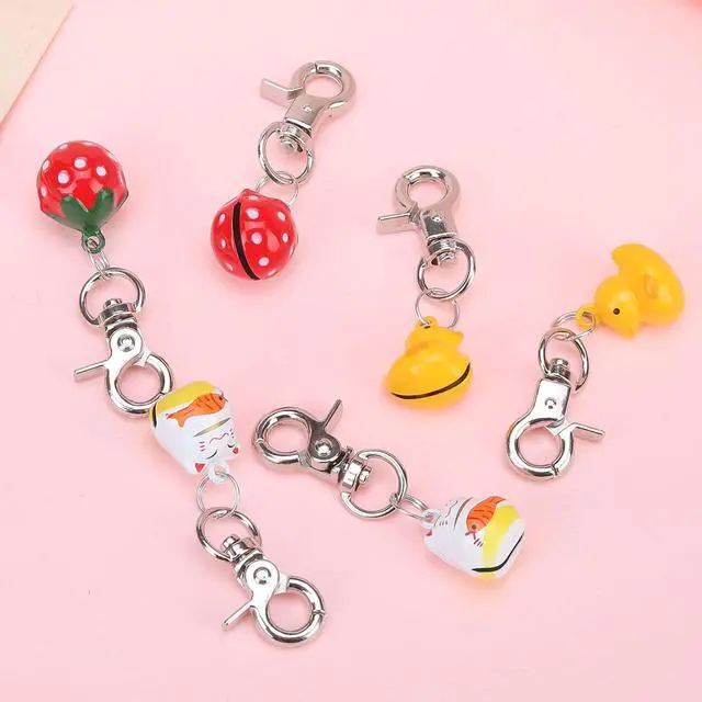 Alt view image 7 of 7 - EXPAWLORER Cat Bell 2 Pack, Cat Collar Accessories Bells for Cats Dogs | Pet Bell Jingle Collar Charm Ornament Training Pendant Jewelry with Buckle, Loud Tracker for Saving Birds, Strawberry