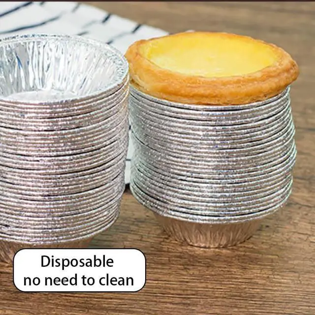 Alt view image 3 of 7 - 100Pcs Silver Mini Pie Tins, Round Tart Pie Foil Pan Disposable Foil Tart Pans, Aluminum Pans for Baking