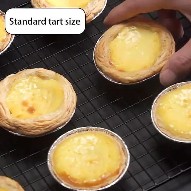 Alt view image 5 of 7 - 100Pcs Silver Mini Pie Tins, Round Tart Pie Foil Pan Disposable Foil Tart Pans, Aluminum Pans for Baking