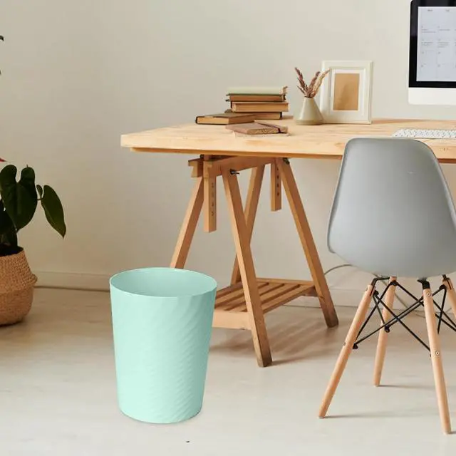 Alt view image 4 of 7 - Small Trash Can - Plastic Waste basketbin for Office,Home,Bathroom,Kitchen - 1.8 Gallon - Green