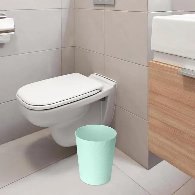 Alt view image 5 of 7 - Small Trash Can - Plastic Waste basketbin for Office,Home,Bathroom,Kitchen - 1.8 Gallon - Green