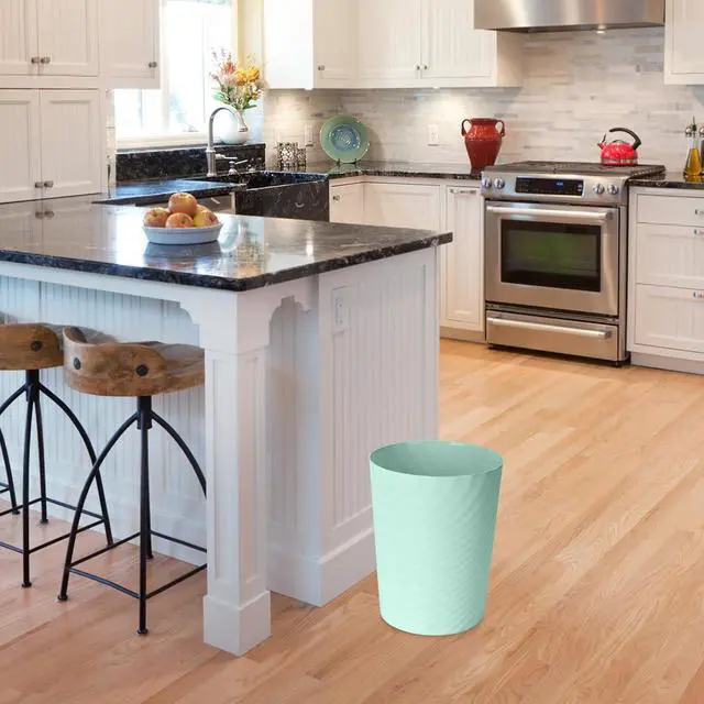 Alt view image 3 of 7 - Small Trash Can - Plastic Waste basketbin for Office,Home,Bathroom,Kitchen - 1.8 Gallon - Green