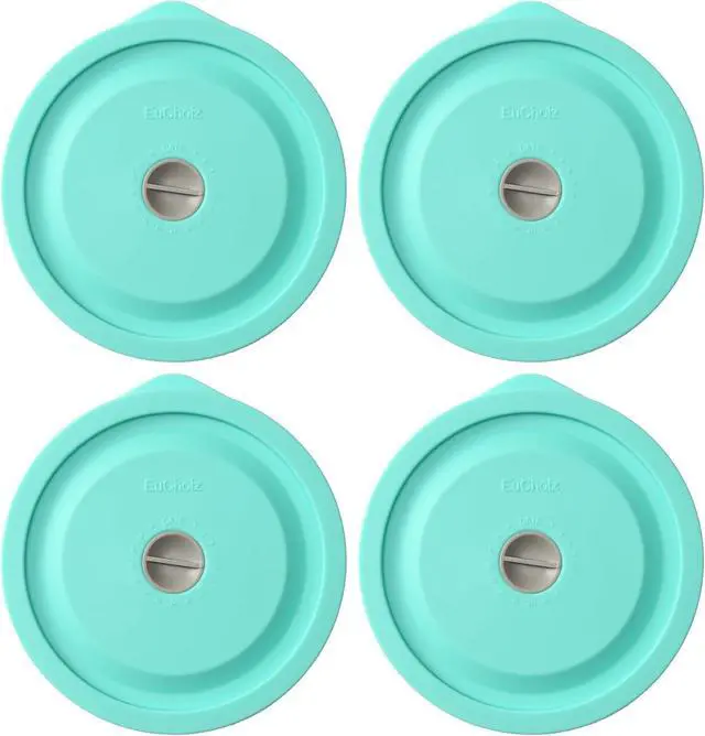 Main image of Replacement Lids for Pyrex 7201-PC 4 Cup, Silicone Round Storage Cover Lid for Anchor Hocking Glass Bowl 4 Pack with Date Mark Turquoise