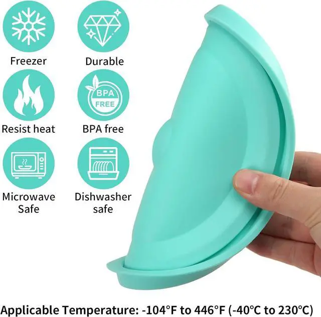 Alt view image 3 of 7 - Replacement Lids for Pyrex 7201-PC 4 Cup, Silicone Round Storage Cover Lid for Anchor Hocking Glass Bowl 4 Pack with Date Mark Turquoise