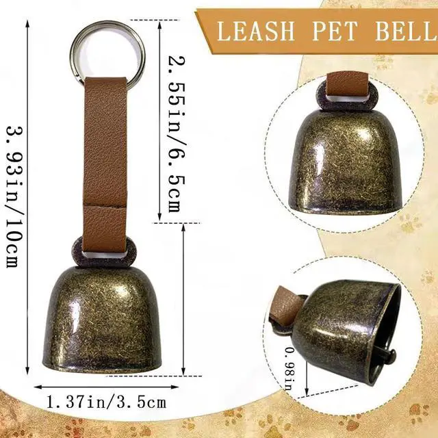 Alt view image 2 of 7 - 4 PCS Loud Bear Bells with Leather Button Strap Dog Collar Bell Pet Bells Tracker Noise Maker Anti-theft Bell Strap and Pet Anti- Lost Silver Pendant ID Tags for Pet Pendant Accessories Decorative