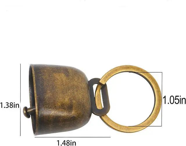 Alt view image 3 of 3 - Bouclel 2 pack Pet Bells for Dog Collar Charms,Suitable for Pet Pendant | Accessories Decorative Bells Dog,Charm withAnti Lost Training for Collars(Bronze large size)
