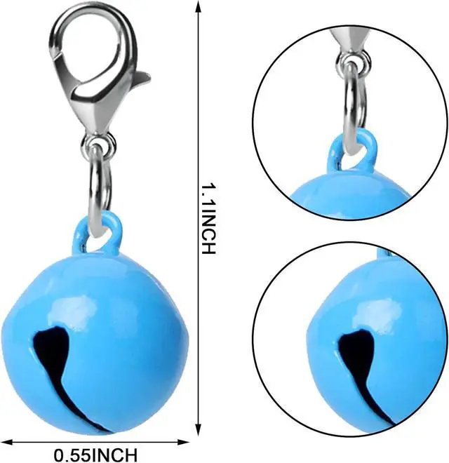 Alt view image 3 of 7 - Molain 16 Pcs Cat Dog Collar Bells, Jingle Bell for Cat Collar, Dog Collar Charms, Colourful Pet Small Bells with Clasps, Pet Collar Accessories, Festival Party DIY Crafts Decoration