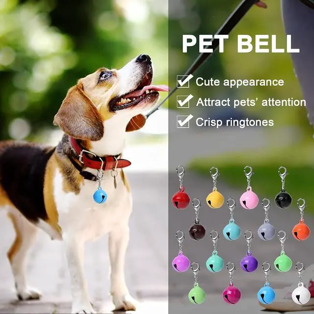 Alt view image 4 of 7 - Molain 16 Pcs Cat Dog Collar Bells, Jingle Bell for Cat Collar, Dog Collar Charms, Colourful Pet Small Bells with Clasps, Pet Collar Accessories, Festival Party DIY Crafts Decoration