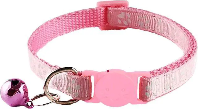 Alt view image 3 of 5 - 2 Pack Breakaway Cat Collars with Bells, Reflective Design and Claw Print Design, Safety Buckle, Adjustable 7.5-12.5 Inches for Kittens & Cats (Pink)