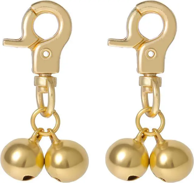 Main image of Xthrotsenk 2 Pcs Gold Bells for Dog Collars Cat Bell for Pet Collar Pet Bell with Heavy Duty Snap Clips Pet Pendant Accessories Pet Christmas Gift Training Pet Collar Charms