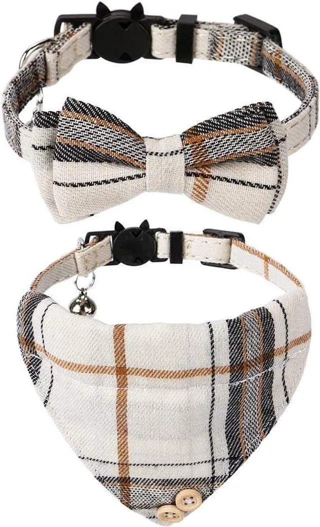 Main image of Faleela Breakaway Cat Collar with Bells - 2 Pack Cat Collar with Bells, Cat Collars with Bandana, Accessories for Pet Collars, Adjustable for Cats and Small Dogs