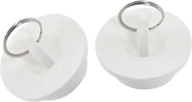 Alt view image 5 of 5 - 2Pcs White Rubber Drain Stoppers, 1-3/8 Inch | Rubber Sink Plug Sink Stopper Drain Plug, Hanging Ring, Kitchen Laundry Bathroom Bathtub, Fits 33.1-35.1mm