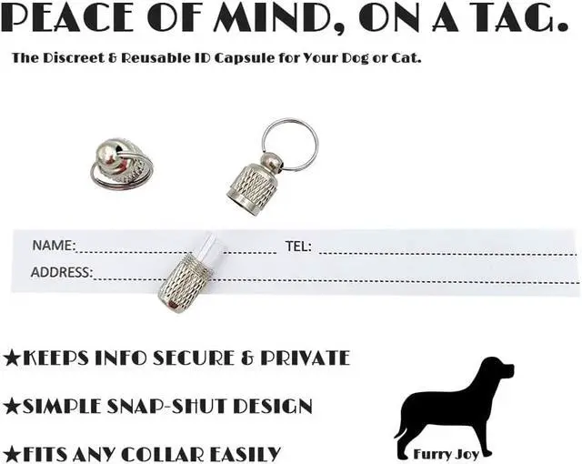 Alt view image 6 of 7 - kcrygogo Bells for Cat Collars - 2 Pack Copper Bells for Little Dogs & Cats Noise Maker Anti-Theft Bell Come with Silver Pet Anti-Lost ID Pendant Tags (2Set)