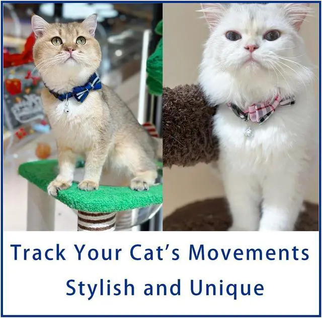 Alt view image 4 of 5 - SuperBuddy Cat Collars Breakaway with Cute Bow Bell - 2 Pack Kitten Collar Plaid Cat Collar with Removable Bowtie Cat Collar for Cats Kittens