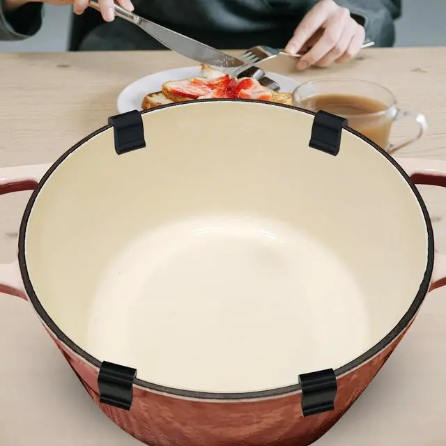 Alt view image 3 of 6 - 4pcs Dutch Oven Lid Protector Clips,Non-Slip Cookware Pot Lid Protectorblack